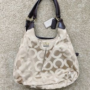 Coach Maggie signature hobo bag in tan